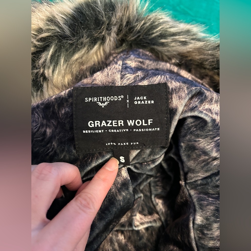 Spirithoods Grazer Wolf Faux Fur Animal Onesie Jumpsuit Festival Medium Small - Picture 7 of 14